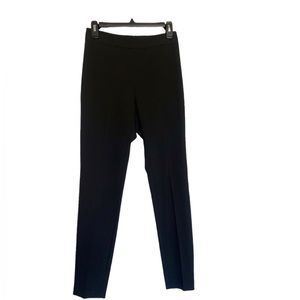 Michelle Mason Black Straight Leg Dress Pant Trousers | Black Ponte Pants